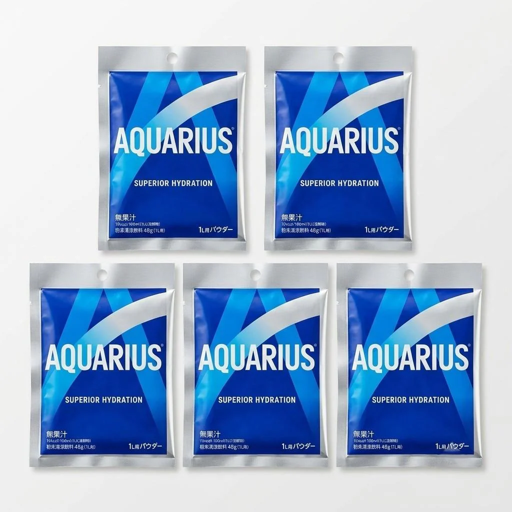 Aquarius Sports Drink Powder Ion Supply Hydration Mix 48g (5 Bags)