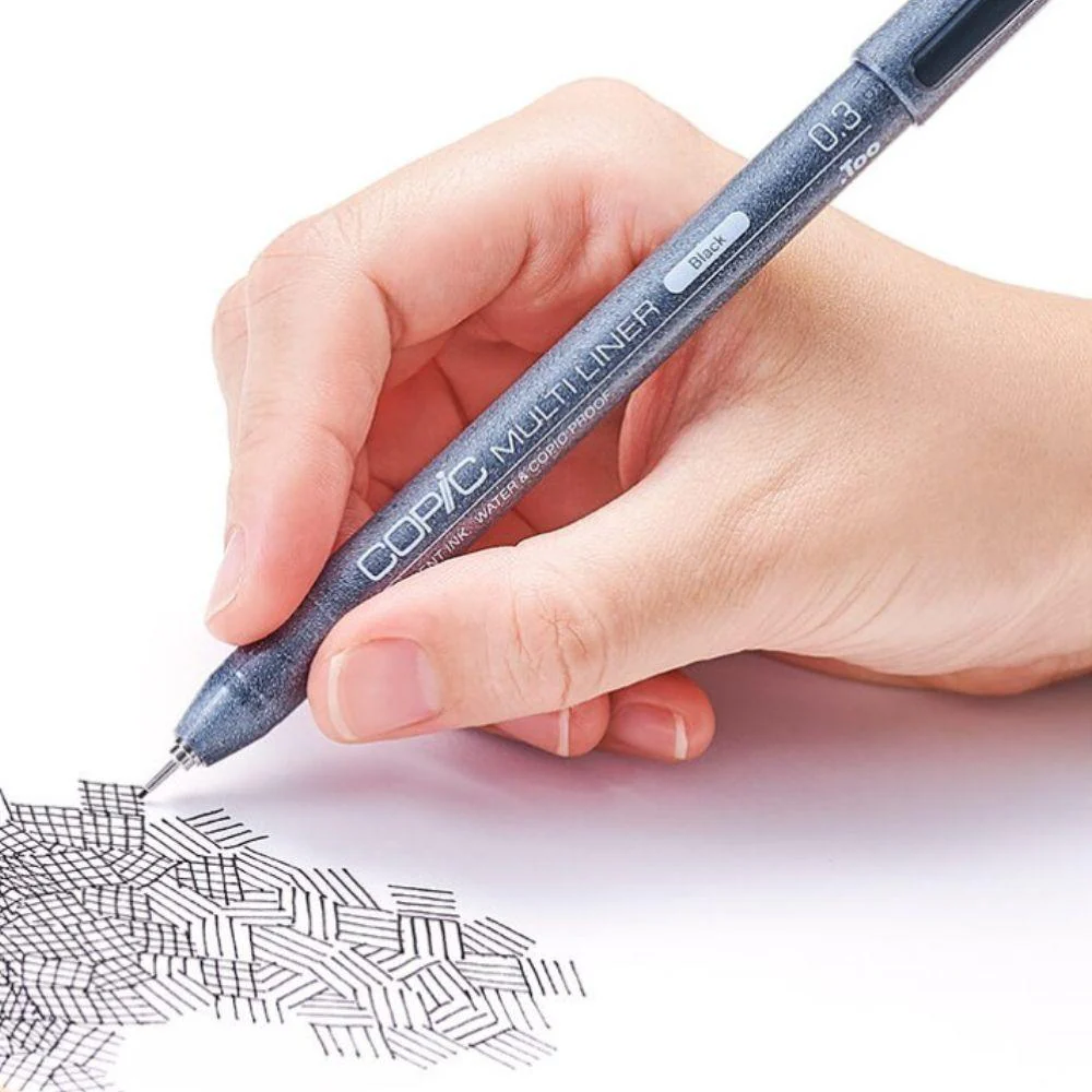 Copic Multiliner Marker Set Black Drawing Fineliner 4 Pens - Image 2