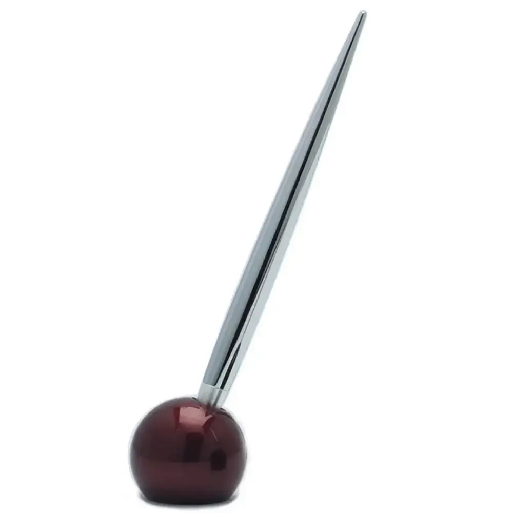 Delight Labo Silver Ballpoint Pen & Sand Red Stand Set ZE226C