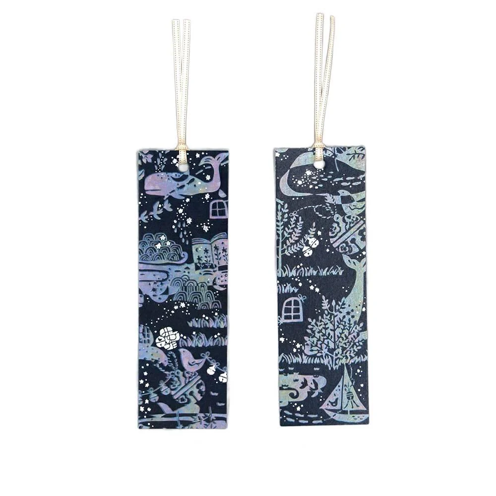 Holographic Foil Stamped Bookmark Whale Memorial Design 2 ct.