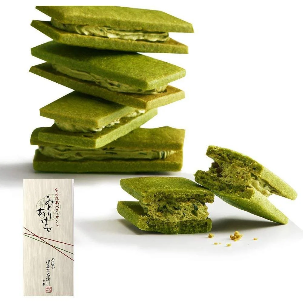 Itohkyuemon Uji Matcha Butter Sand Matcha Sandwich Biscuits 5 Pieces