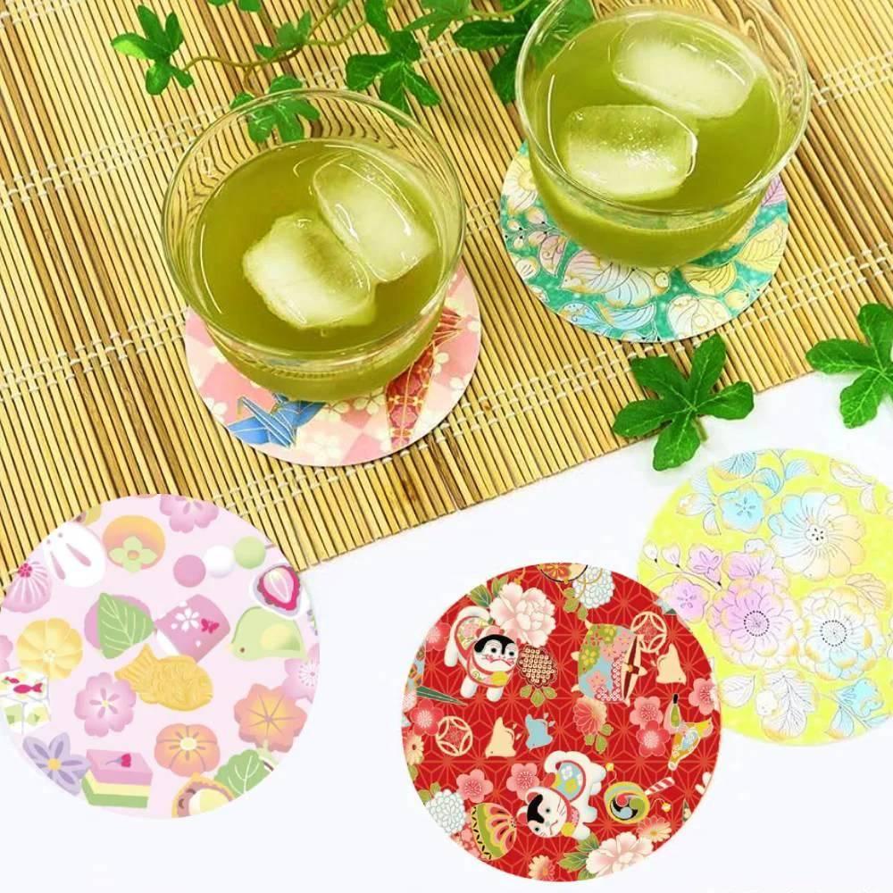 Kamiiso Kimono Washi Coaster Japanese Origami Crane Set 4 Pieces - Image 2