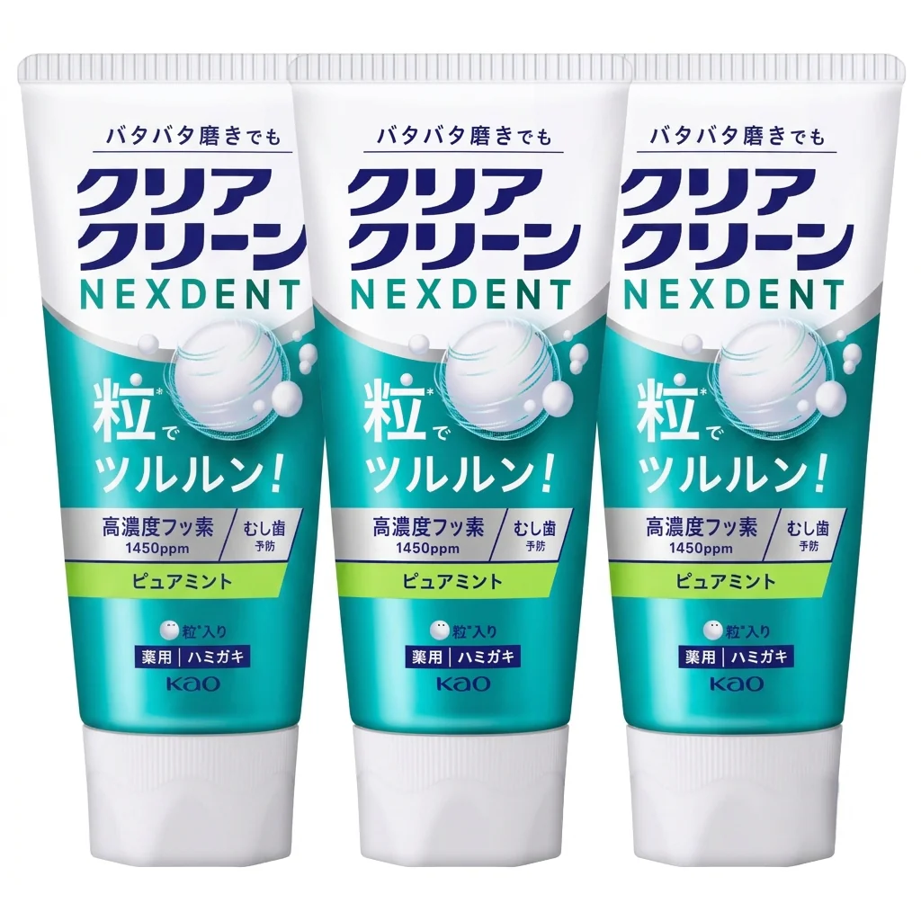Clear Clean Nexdent Toothpaste Pure Mint 120g x 3 Tubes