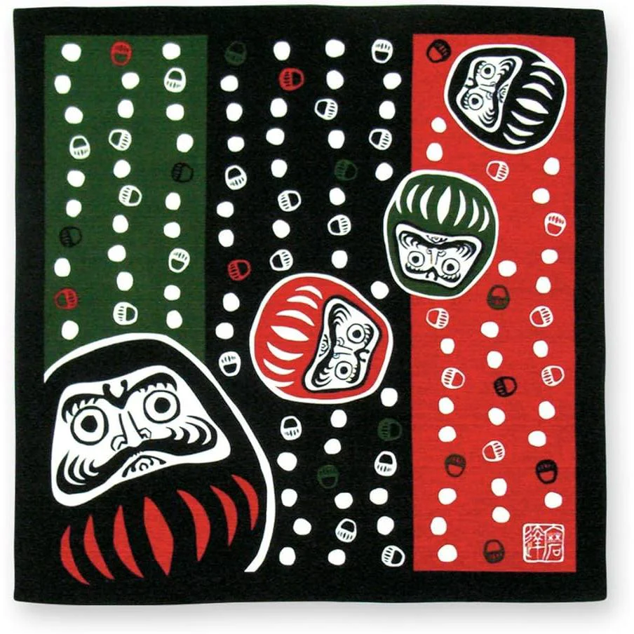 Kenema Furoshiki Nanakorobiyaoki Small Black Cotton Wrapping Cloth 50cm
