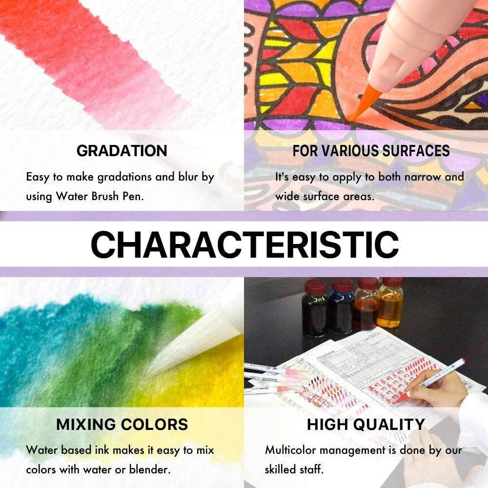 Kuretake ZIG Clean Color Real Brush Marker 48 Colors RB-6000AT/48V - Image 2