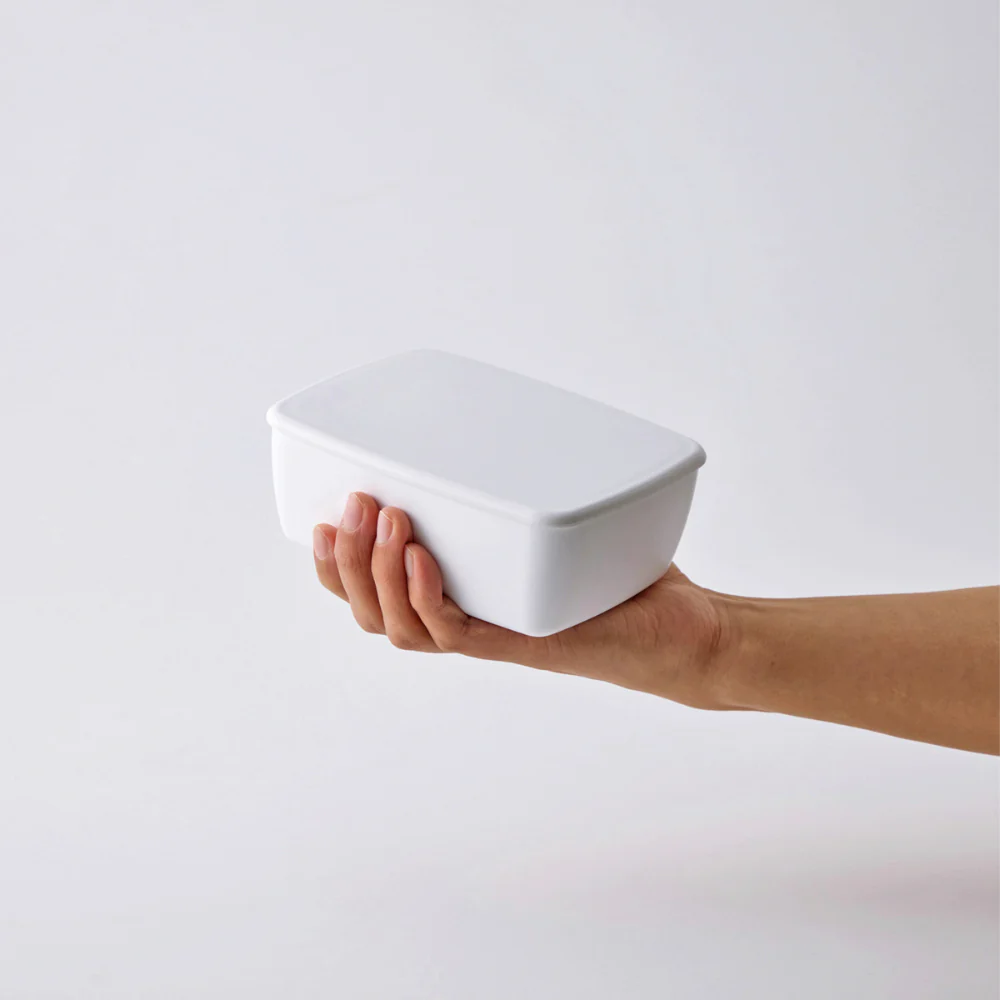 Minimalist White Microwaveable Bento Lunch Box Big Capacity 600ml - Image 3