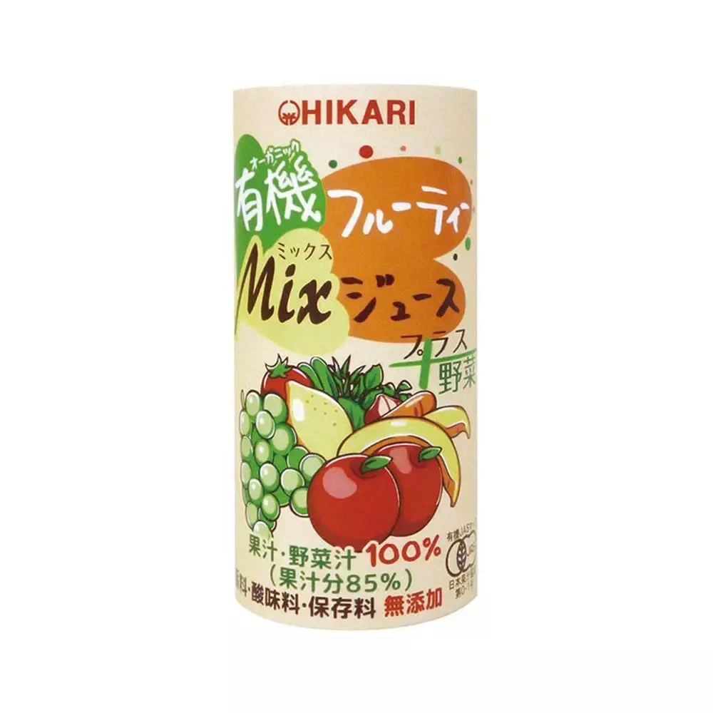 Organic Mixed Fruit and Vegetable Juice 100% Natural Unsweetened 195g