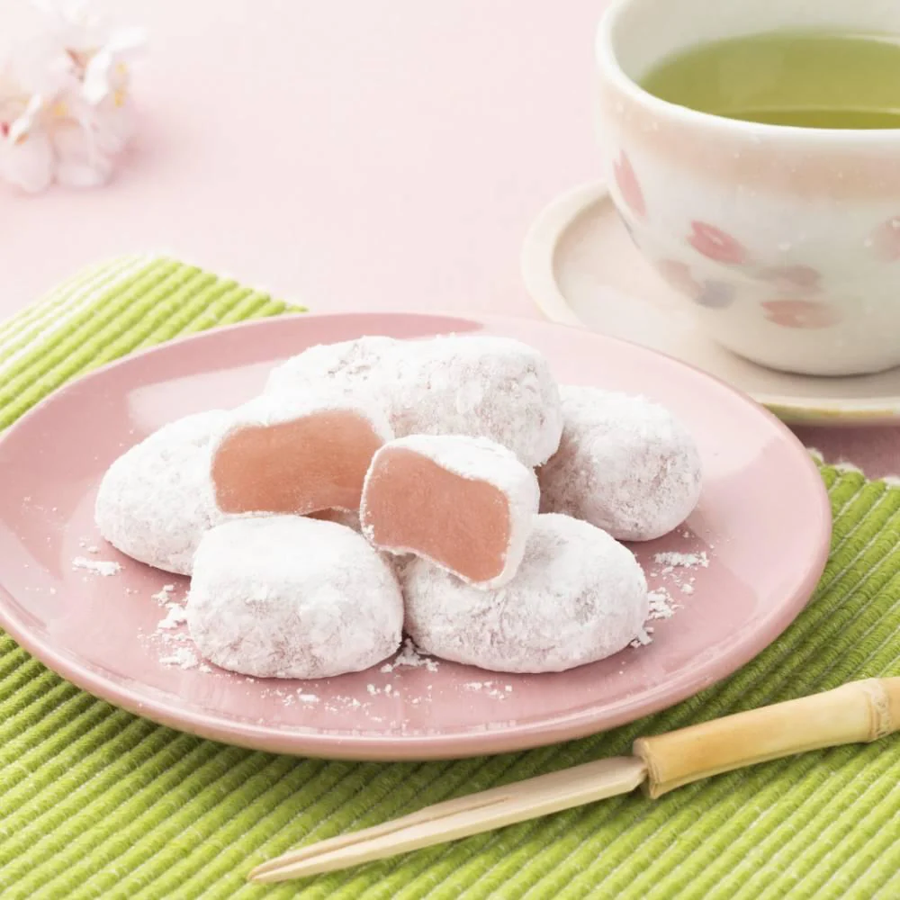 Seiki Bite Sized Mochi Snack Sakura Cherry Blossom Flavor 130g - Image 2
