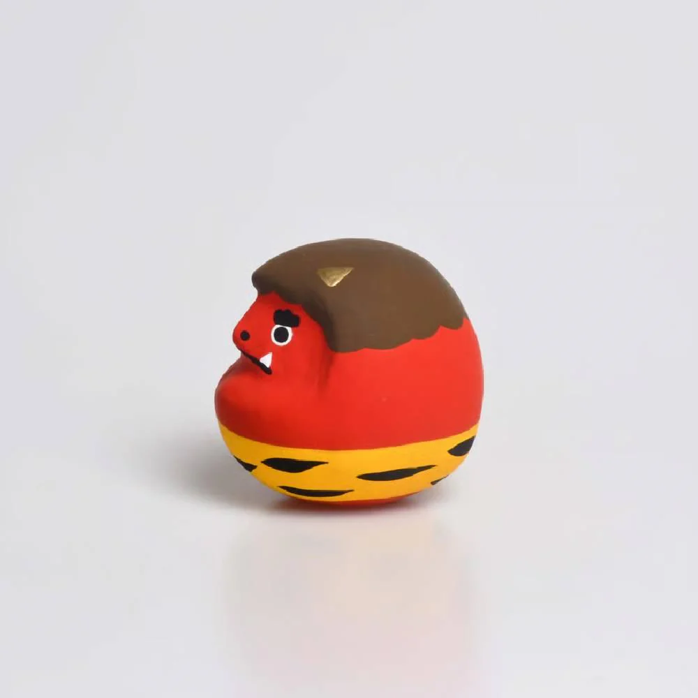 Shirakawa Daruma Demon Red Oni Daruma Doll Good Luck Charm 4.5cm - Image 2
