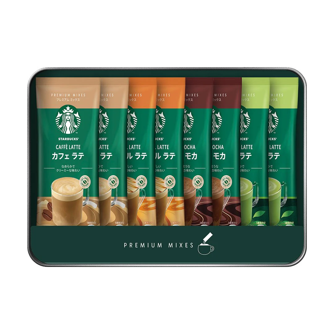 Starbucks Japan Premium Mixes Sampler Instant Tea & Coffee Packets Gift Box - Image 2