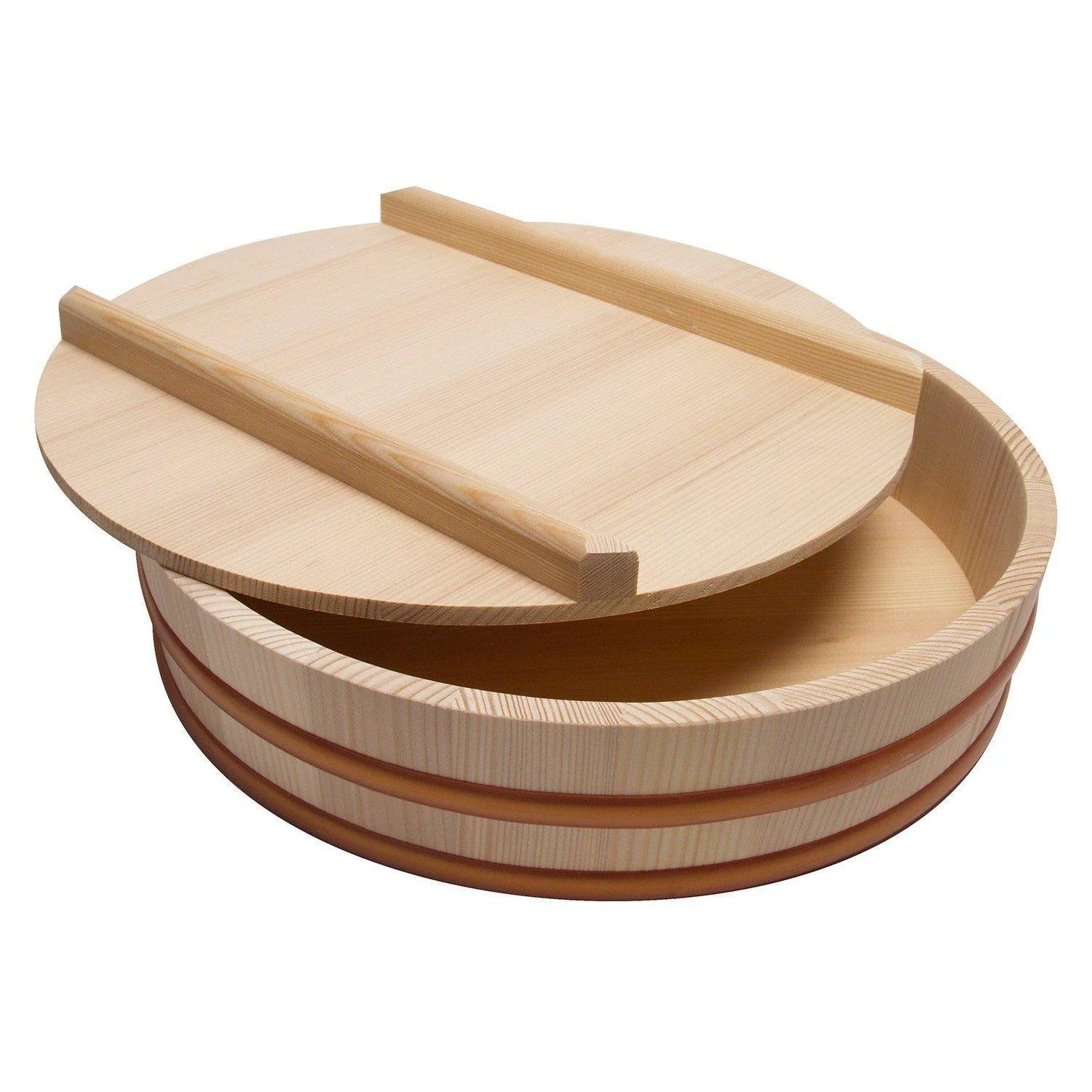 Tachibana Sushi Oke Wooden Hangiri Bowl with Lid 36cm - Image 2