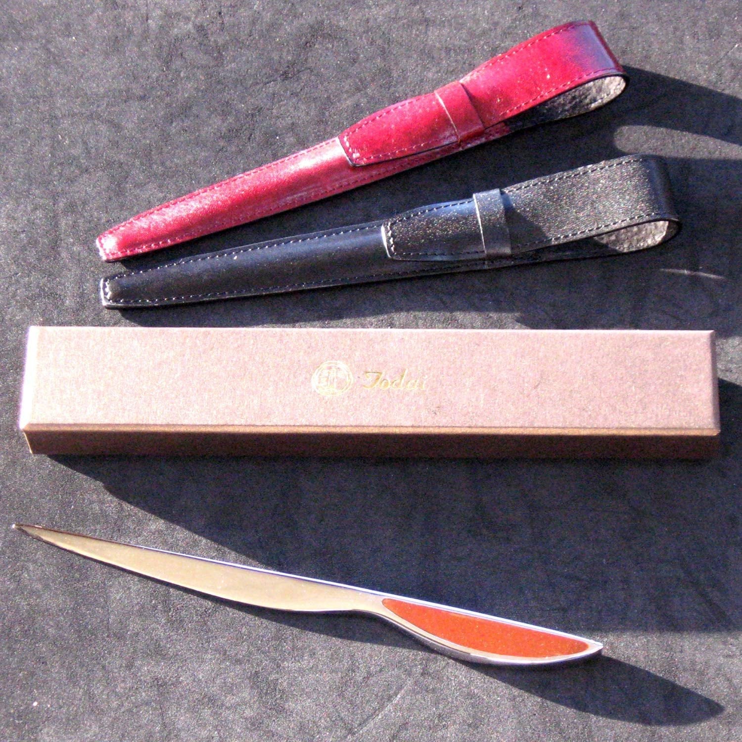 Todai Letter Opener Stainless Steel Paper Knife With Leather Case 210mm - Image 2